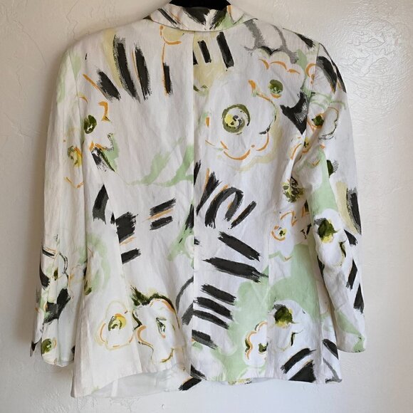 Louis Feraud Floral Print Single Button Blazer Size US 10 - Picture 5 of 9